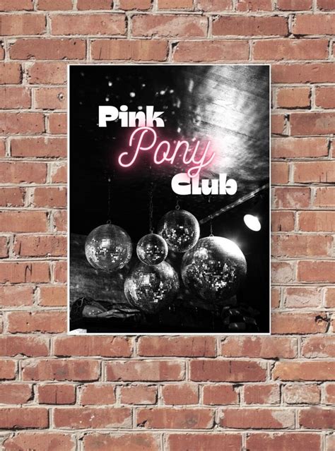 Pink Pony Club Lyrics Digital Print, Chappell Roan Fan Art Poster, Neon ...