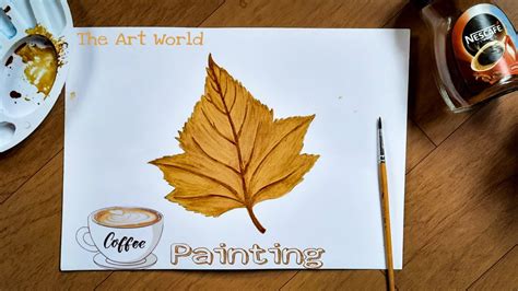 coffee painting for beginners step by step | How to draw a leaf ...