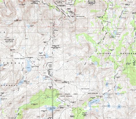 Map: High Emigrant Meadow Basin hiking topo TYT & PCT