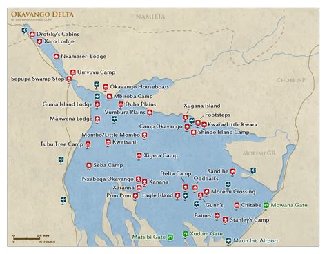 Okavango Delta Map – Detailed Map of Okavango Delta