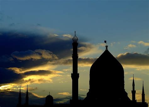 Sunset Silhouette, sunset, mosque, silhouette, clouds, HD wallpaper ...