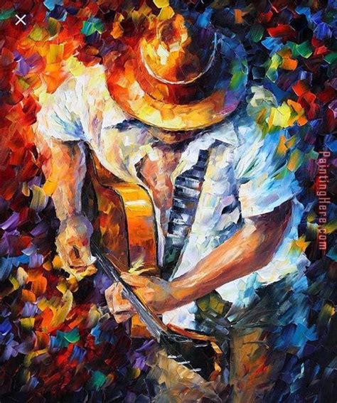 Unknown Artist Playing The Guitar painting anysize 50% off - Playing ...