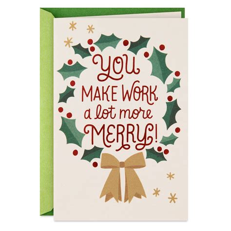 You Make Work a Lot More Merry Christmas Card for Coworker - Greeting ...