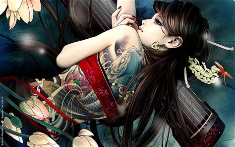 1080P Free download | Beautiful Cool Girl Back Tattoo Anime - Yakuza ...