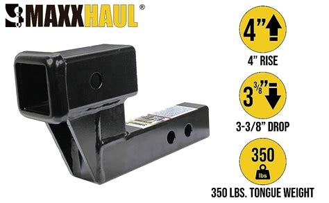 MaxxHaul 50397 Trailer Hitch Riser for 2 Inch Receivers with 4 Inch ...