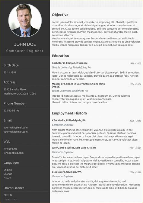 Awesome Resume Templates Free Of E Page Classical Cv Template form ...