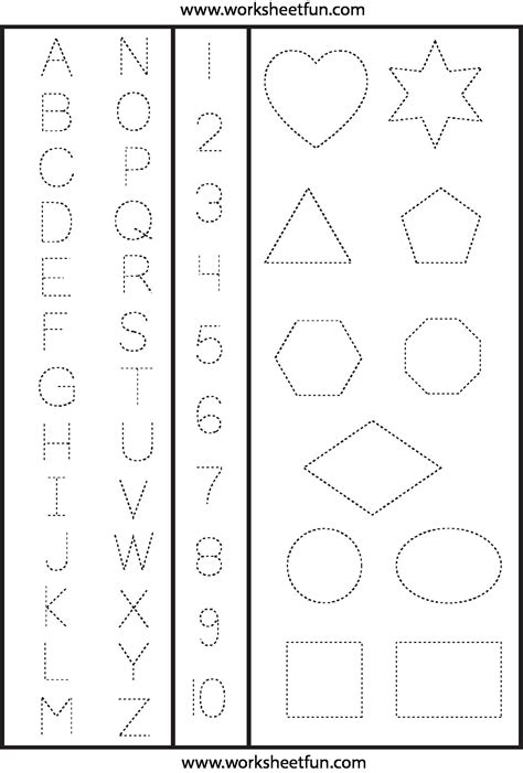 123 Tracing Worksheets Preschool | Shape tracing worksheets, Tracing ...