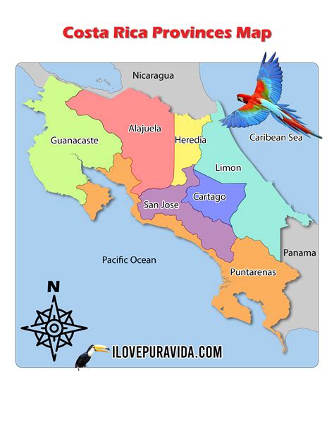 Costa Rica Provinces Map – I Love Pura Vida