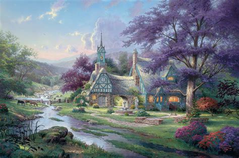 Cottages | Thomas kinkade art, Thomas kinkade paintings, Kinkade paintings