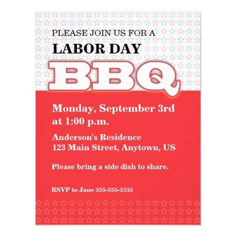 Labor Day BBQ invitation | Zazzle