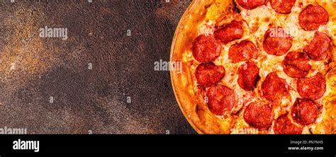 Pepperoni Pizza, top view Stock Photo - Alamy