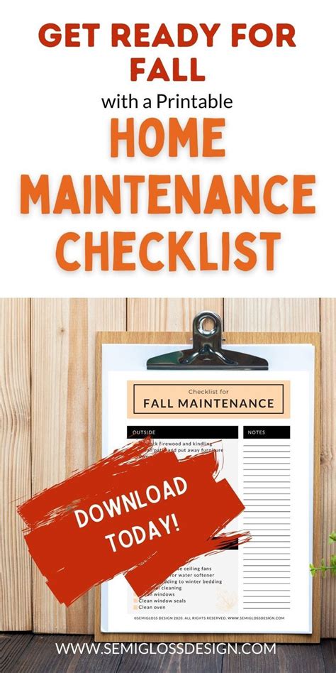 Fall maintenance checklist to print – Artofit