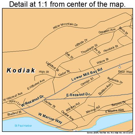 Kodiak Alaska Street Map 0240950