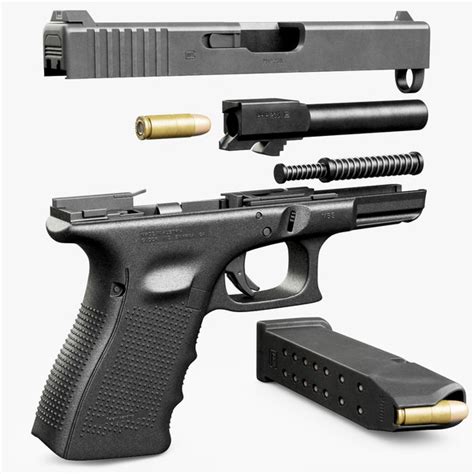 3d model gun glock 19 gen4