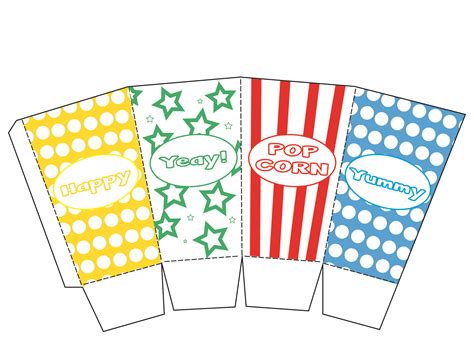 Popcorn Box - 13 Free PDF Printables | Printablee