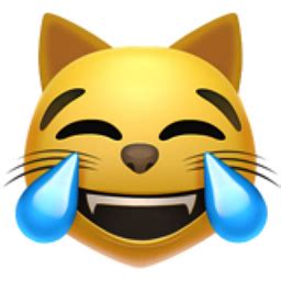 Cat Face with Tears of Joy Emoji (U+1F639)