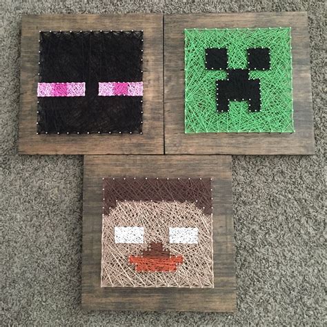 Minecraft string art set of 3 | String art | Pinterest | String art ...