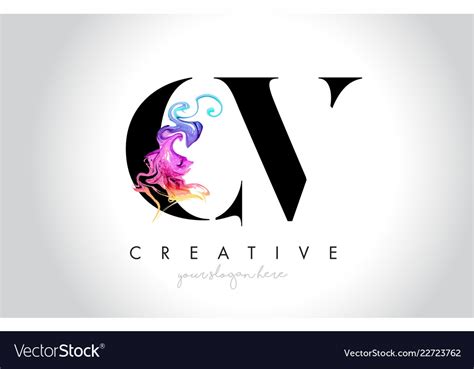 Cv vibrant creative leter logo design with Vector Image