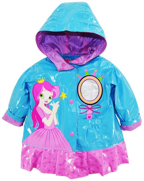 wippette baby girls rain coat waterproof vinyl hooded princess raincoat ...