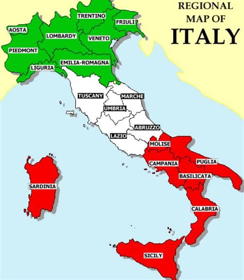 Italy Regions Map Italy Map Map Of Italy Regions Detailed Map Of Italy ...