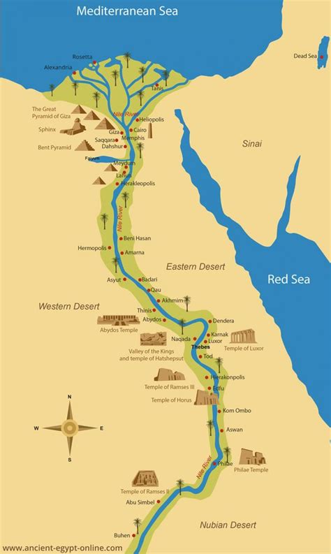 Ancient Egypt nile river map - Map of ancient Egypt nile river ...