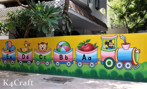 play school wall paintings picture educational pre primary school ...