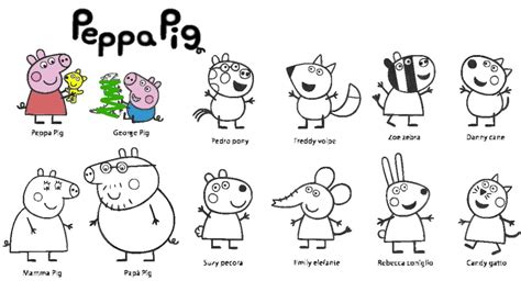 Peppa Pig And Friends Coloring Page - Coloring and Drawing