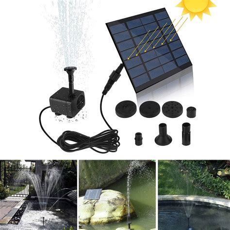 Mini Solar Fountain Pump Solar Water Pump Power Panel Kit Solar Panel ...