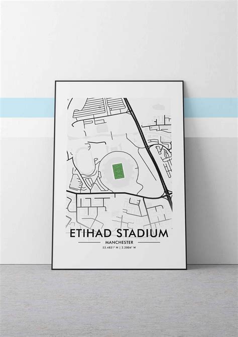 Manchester City Stadium Map Wall Art Digital Prints Home - Etsy