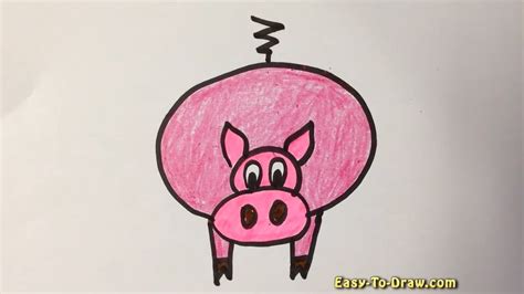 How to draw a little piggy - Free & Easy Tutorial - YouTube