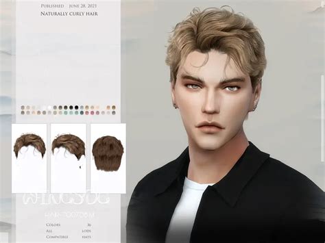 TO0708-Naturally curly hair by wingssims ~ The Sims Resource - Sims 4 Hairs