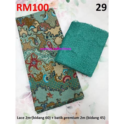 COMBO KAIN LACE 2M + BATIK PREMIUM 2M | Shopee Malaysia