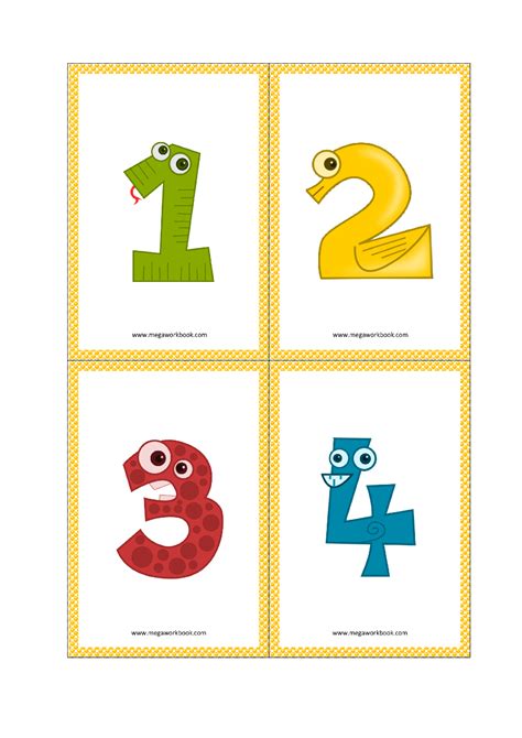 Free Printable Number Flashcards (1-10 and 1-20) - MegaWorkbook