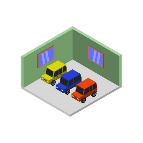 Isometric Garage On Background 2286855 Vector Art at Vecteezy