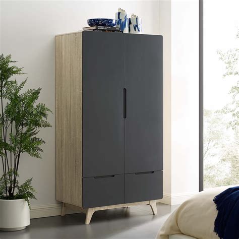 Origin Wood Wardrobe Cabinet in Natural Gray - Walmart.com - Walmart.com