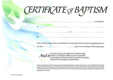 Free Certificate Of Baptism Printable - You can have all kinds of ...