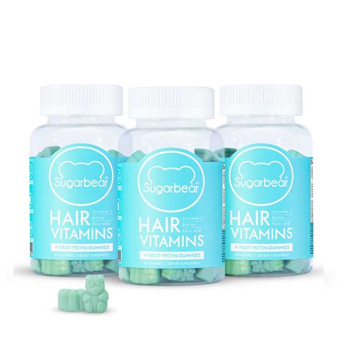 Buy Sugarbear Hair Gummies for Normal Hair Growth with Halal Vegan C ...