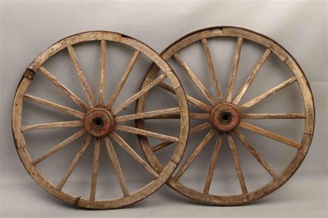 Pair of antique wagon wheels