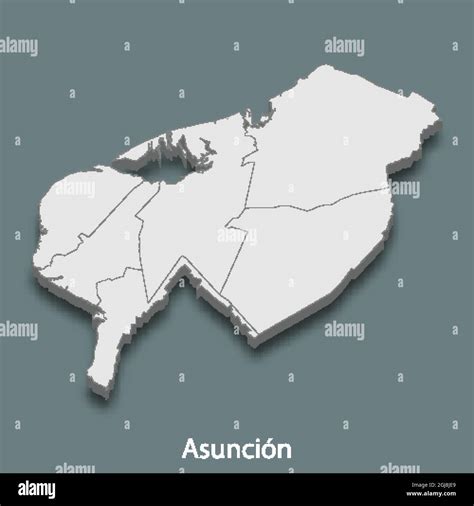 3d isometric map of Asuncion is a city of Paraguay, vector illustration ...