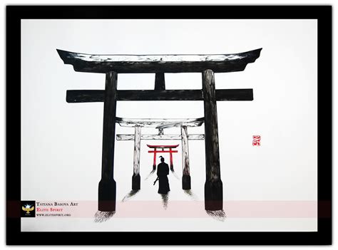 Torii Gates Samurai Art Print Painting. Samurai art. | Dragon tattoo ...