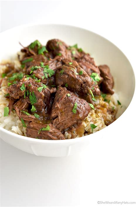 Easy Stew Beef and Rice Recipe - She Wears Many Hats