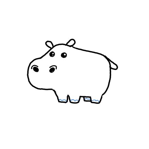 How to Draw a Hippo - Step by Step Easy Drawing Guides - Drawing Howtos