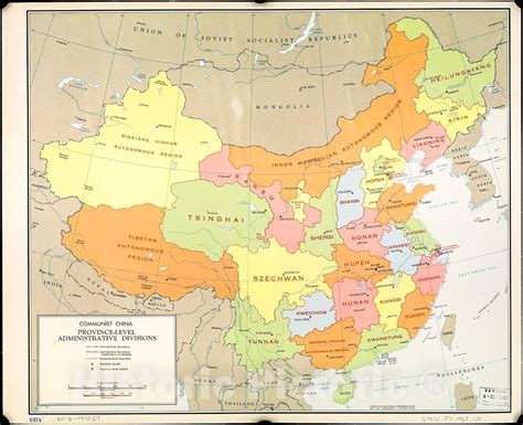 Amazon.com: Historic 1967 Wall Map - Communist China Province-Level ...