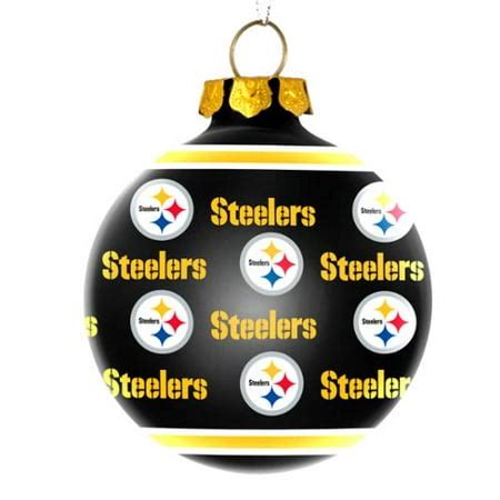 Pittsburgh Steelers Official NFL Repeat Glass Ball Christmas Ornament ...