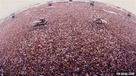 Picture of the crowd at Metallica's 1991 concert in Moscow. It is ...