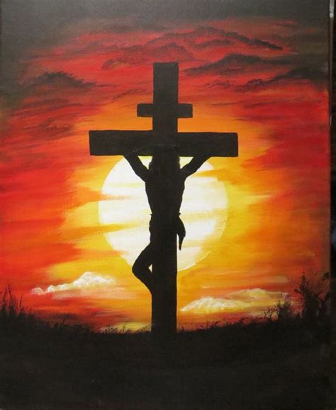 Jesus Christ on the Cross Painting 16 x 20 by PaintandKnit316 | Cross ...