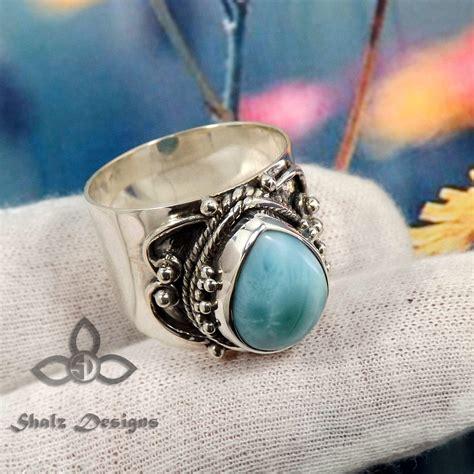 Larimar Ring Larimar Stone Ring Larimar Jewellery Handmade - Etsy