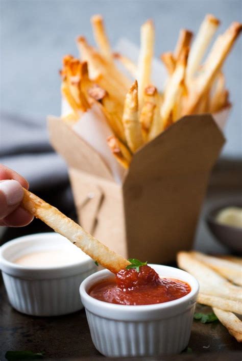 Crispy French Fries w/ Homemade Dipping Sauces | Crispy french fries ...