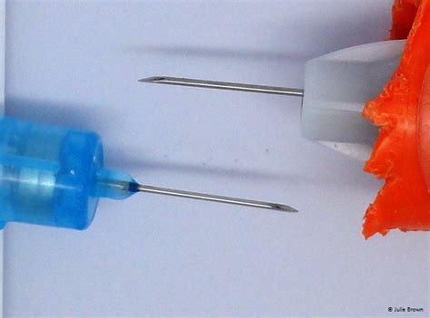 Needles from Auvi-Q™ (left) and EpiPen (right) devices. | Epinephrine ...