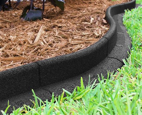 Ecoborder Black Rubber 4 ft. x 3 in. No Dig Landscape Garden Edging ...